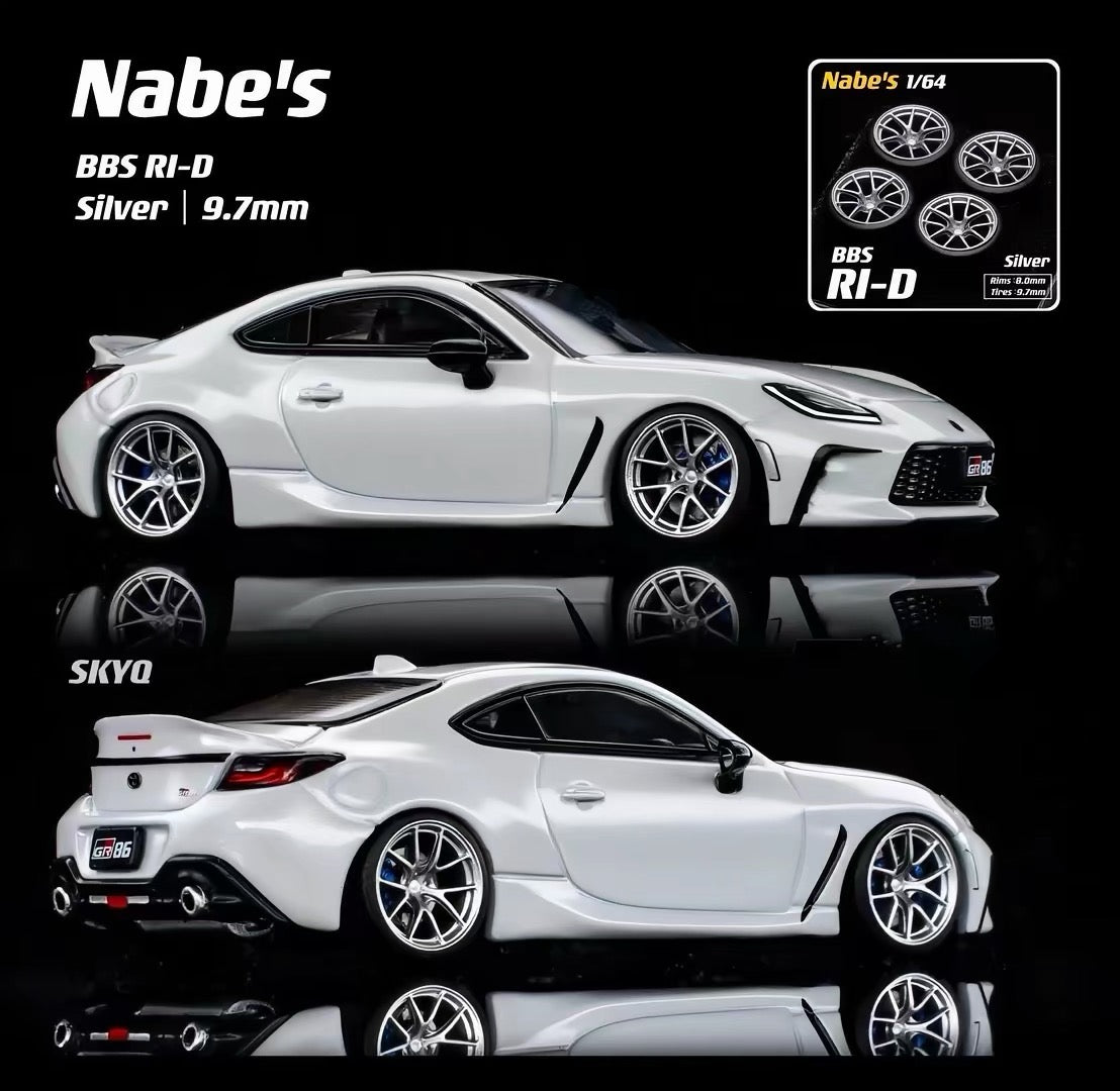 1:64 Nabes BBS RID RIA Wheels 9.7mm/10.5mm Custom Rims for Diecast Cars