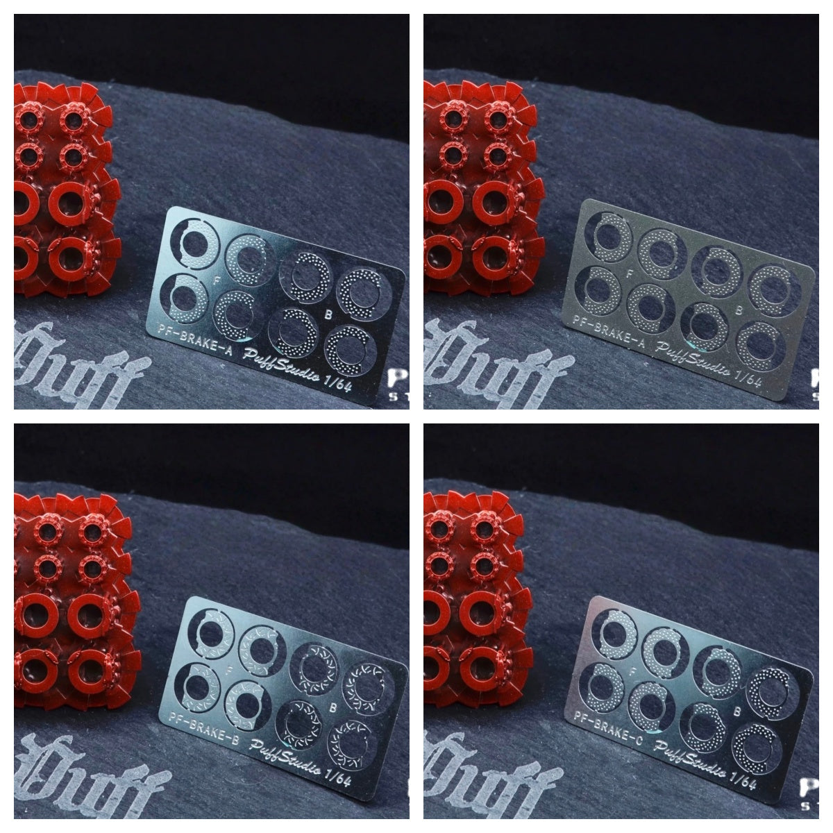 Puff Studio 1:64 Universal Resin Brake Caliper Set 8.5mm / 8.8mm / 9.2mm for Diecast Model Cars – Enough for 2 Model Cars
