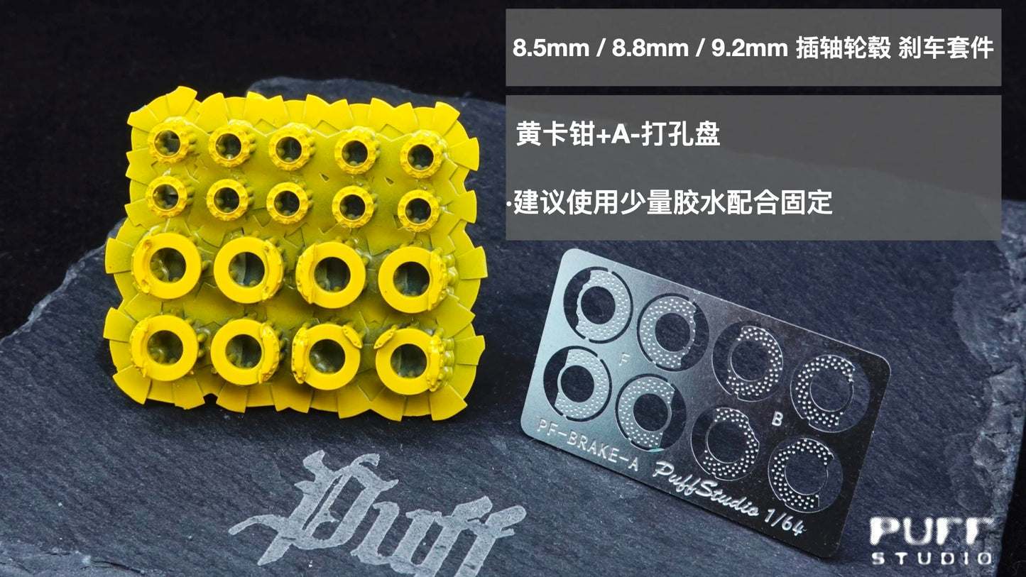 Puff Studio 1:64 Universal Resin Brake Caliper Set 8.5mm / 8.8mm / 9.2mm for Diecast Model Cars – Enough for 2 Model Cars