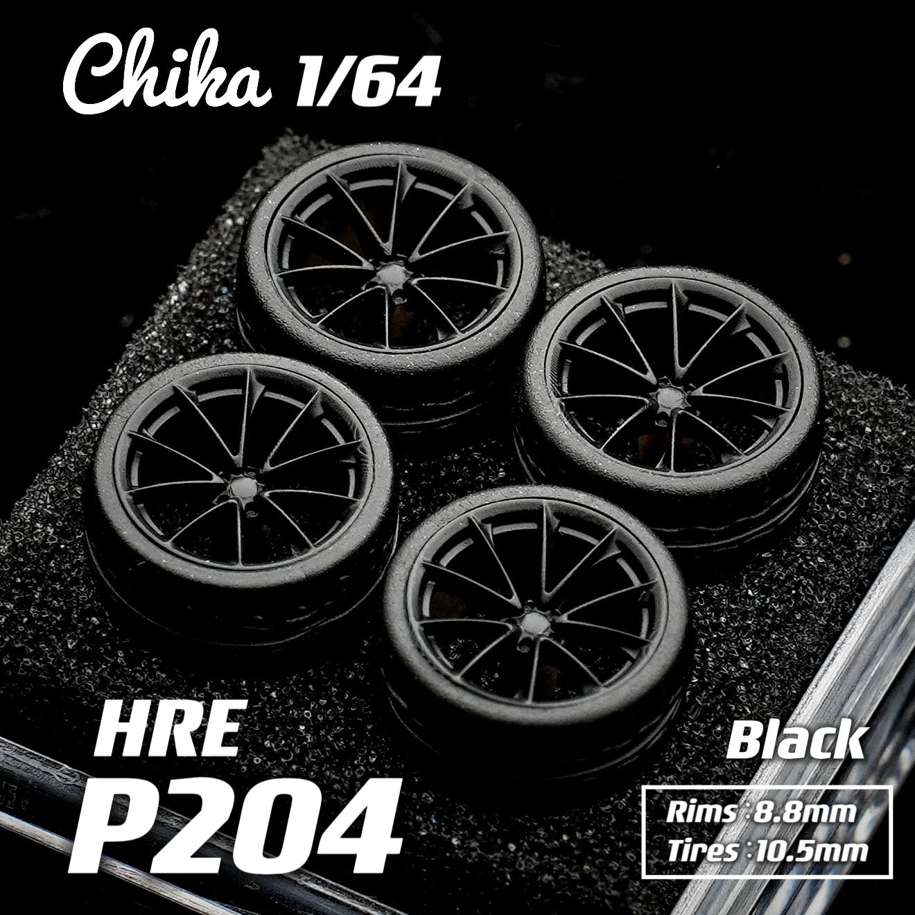 1:64 HRE P204 Custom Wheel Set 10.5mm | Premium Static Model Car Upgrade Rims