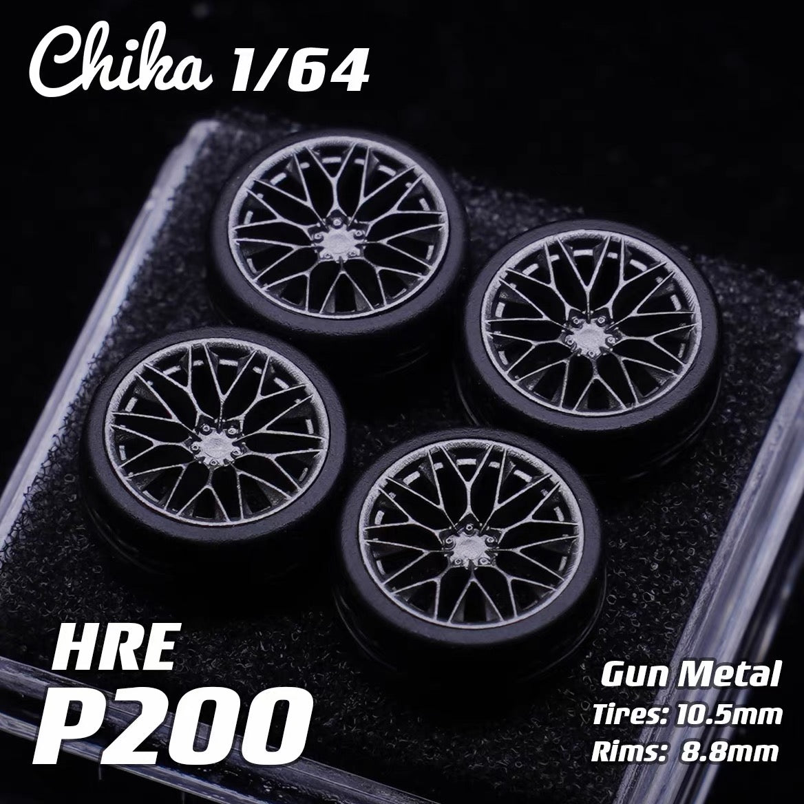 1:64 Scale HRE P200 Custom Wheel Rims 9.7mm/10.5mm | Static Model Car Modification Parts | Diecast Wheels