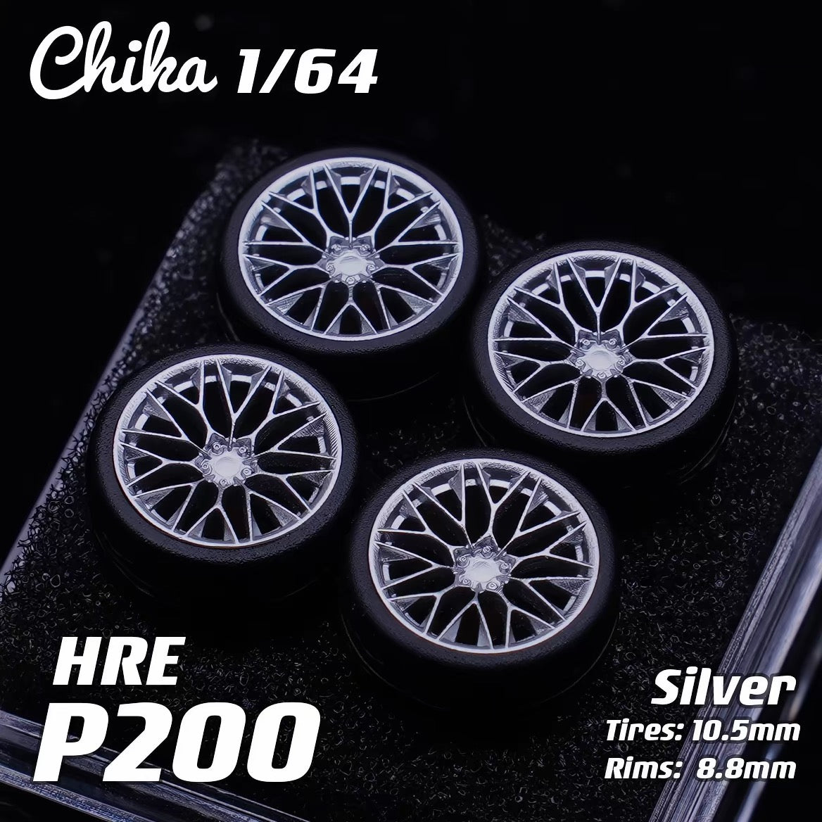 1:64 Scale HRE P200 Custom Wheel Rims 9.7mm/10.5mm | Static Model Car Modification Parts | Diecast Wheels