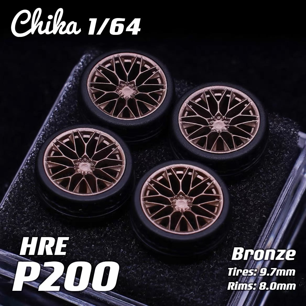 1:64 Scale HRE P200 Custom Wheel Rims 9.7mm/10.5mm | Static Model Car Modification Parts | Diecast Wheels