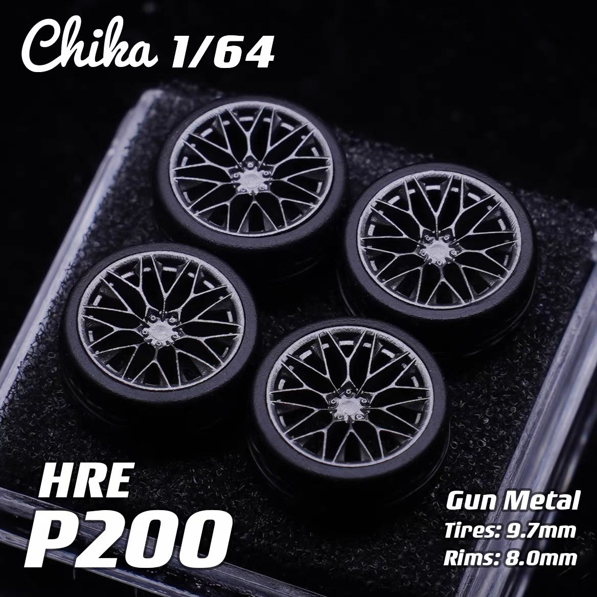 1:64 Scale HRE P200 Custom Wheel Rims 9.7mm/10.5mm | Static Model Car Modification Parts | Diecast Wheels