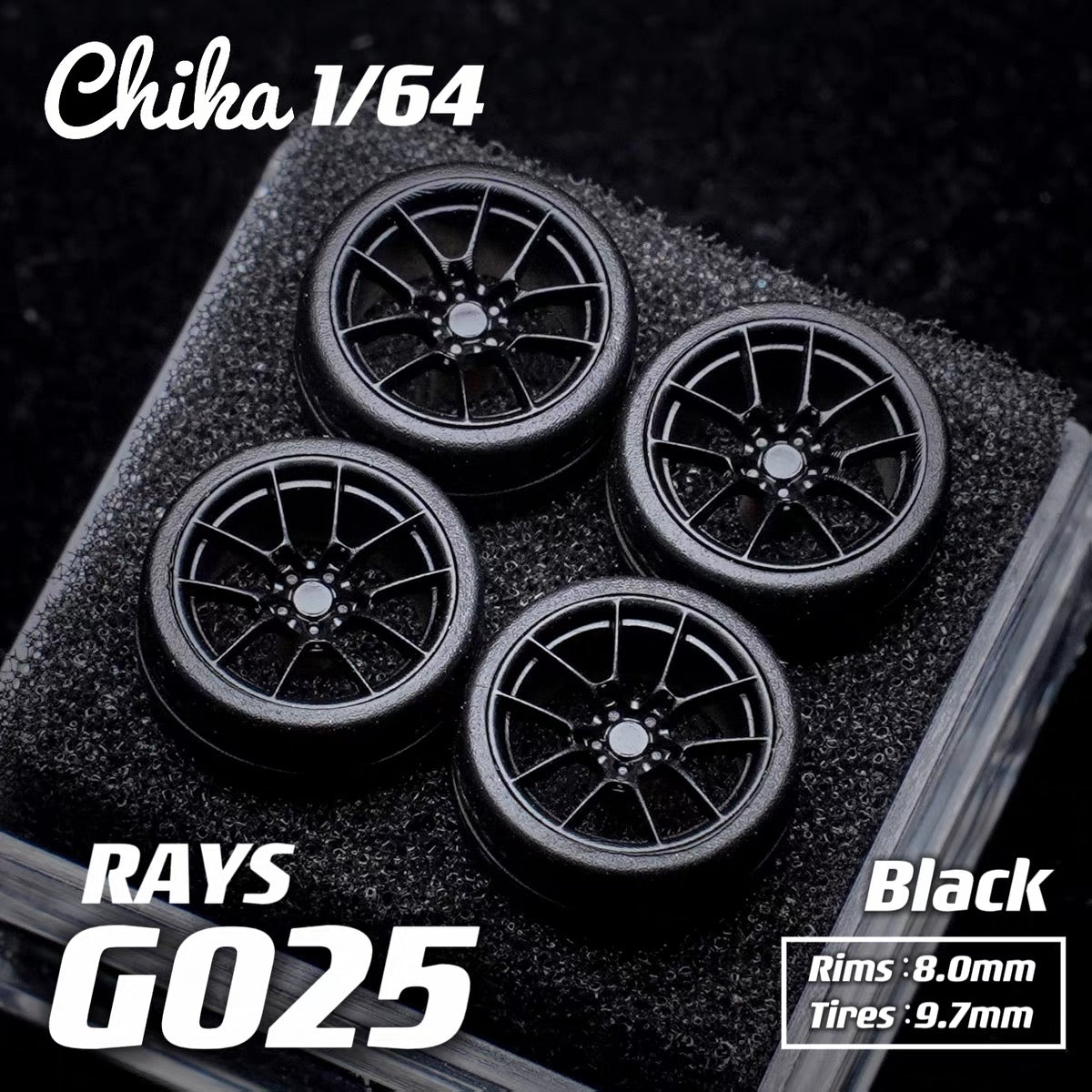 1:64 Rays G025 Custom Wheel Rims 9.7mm/10.5mm | Static Model Car Modification Wheels | Premium Diecast Upgrade Parts | In Stock