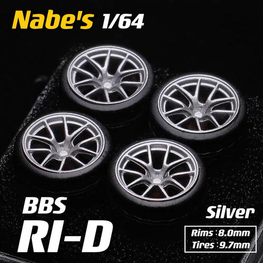 1:64 Nabes BBS RID RIA Wheels 9.7mm/10.5mm Custom Rims for Diecast Cars
