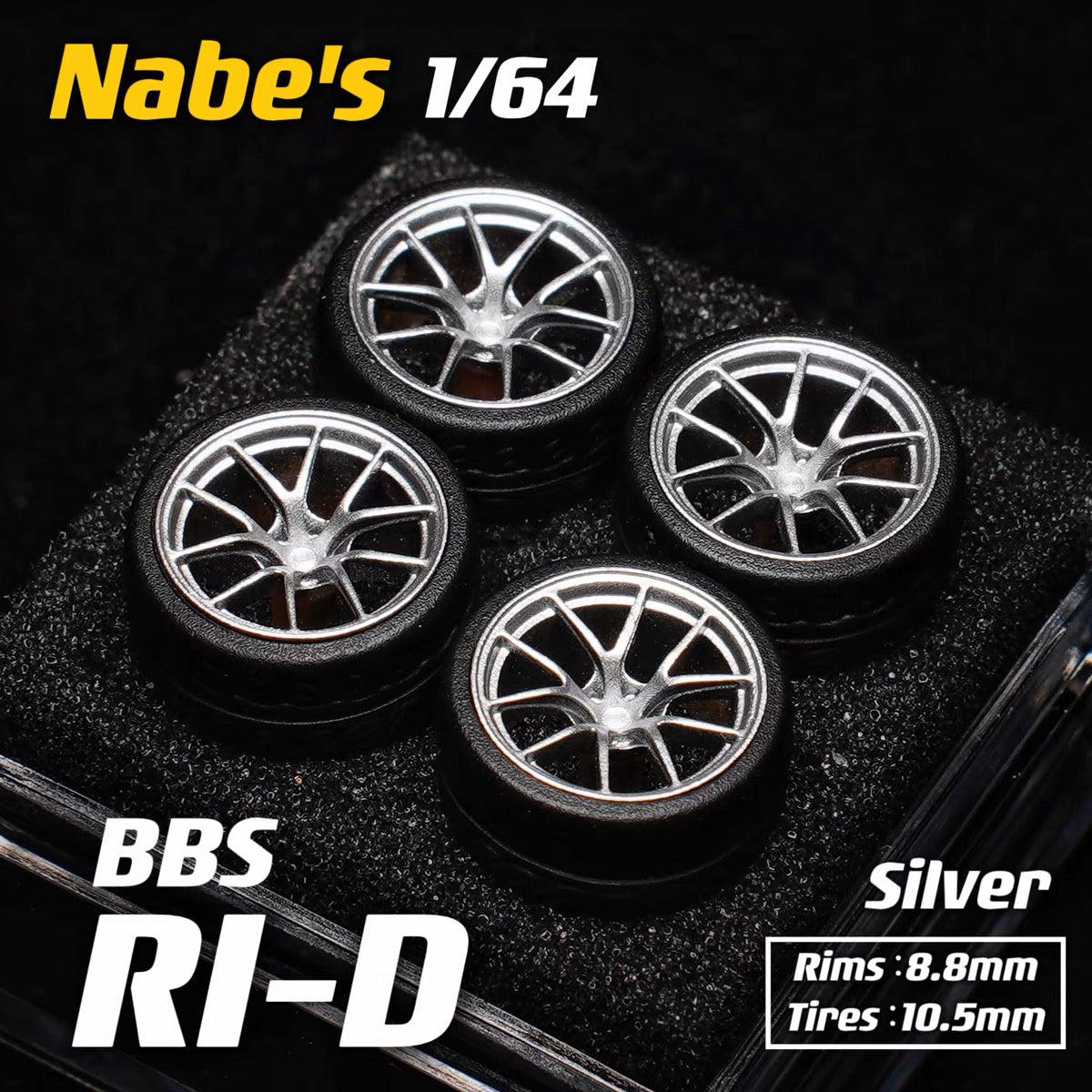 1:64 Nabes BBS RID RIA Wheels 9.7mm/10.5mm Custom Rims for Diecast Cars