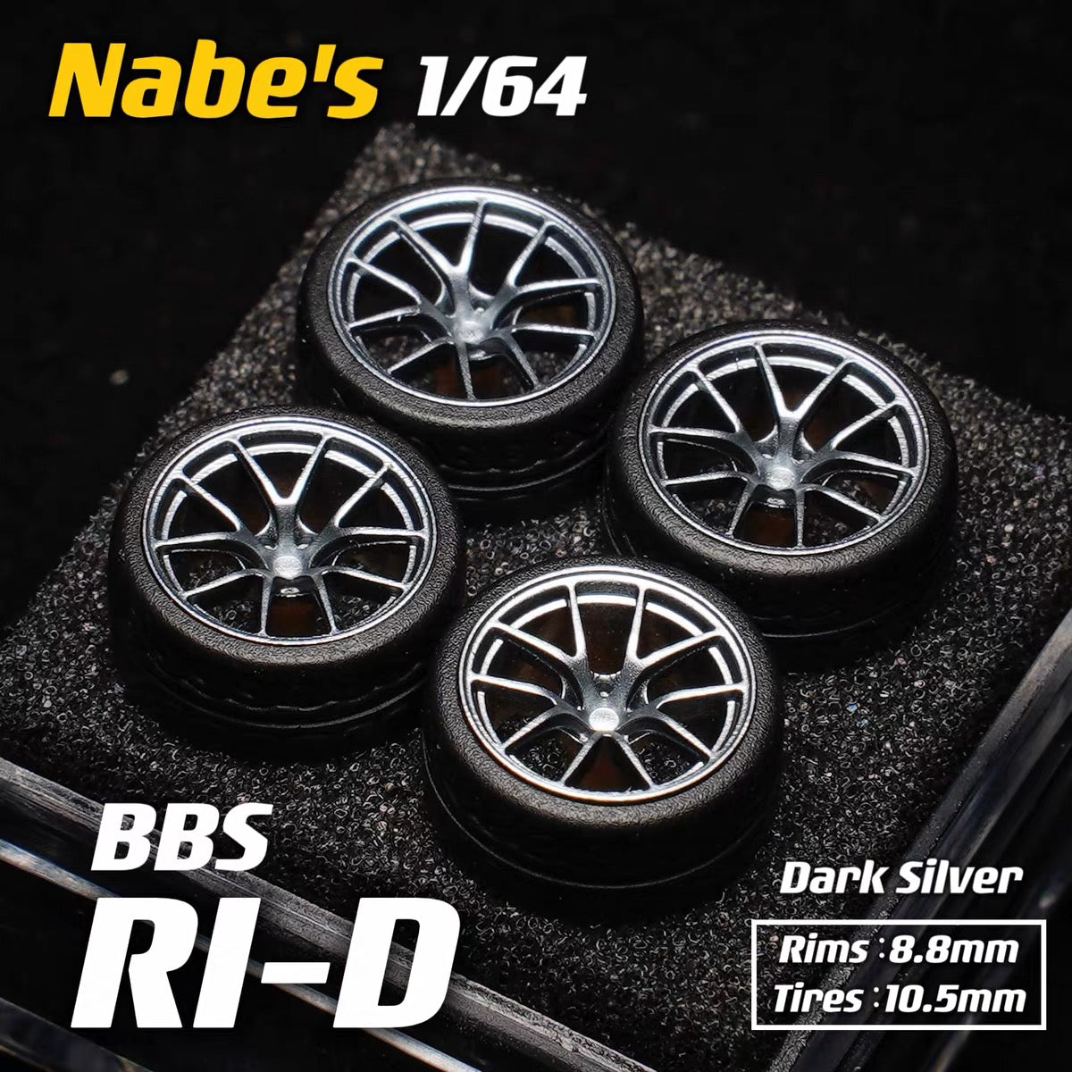 1:64 Nabes BBS RID RIA Wheels 9.7mm/10.5mm Custom Rims for Diecast Cars