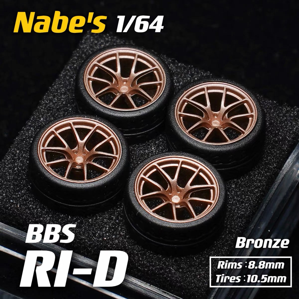 1:64 Nabes BBS RID RIA Wheels 9.7mm/10.5mm Custom Rims for Diecast Cars