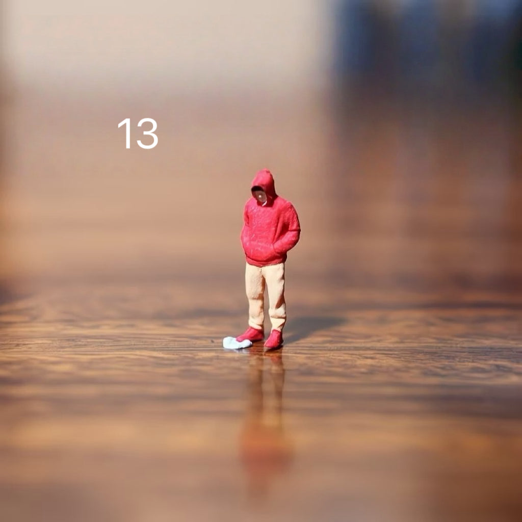 1:64 Scale Resin Figure Model Miniature People Set Diorama Accessories for Diecast Car Display