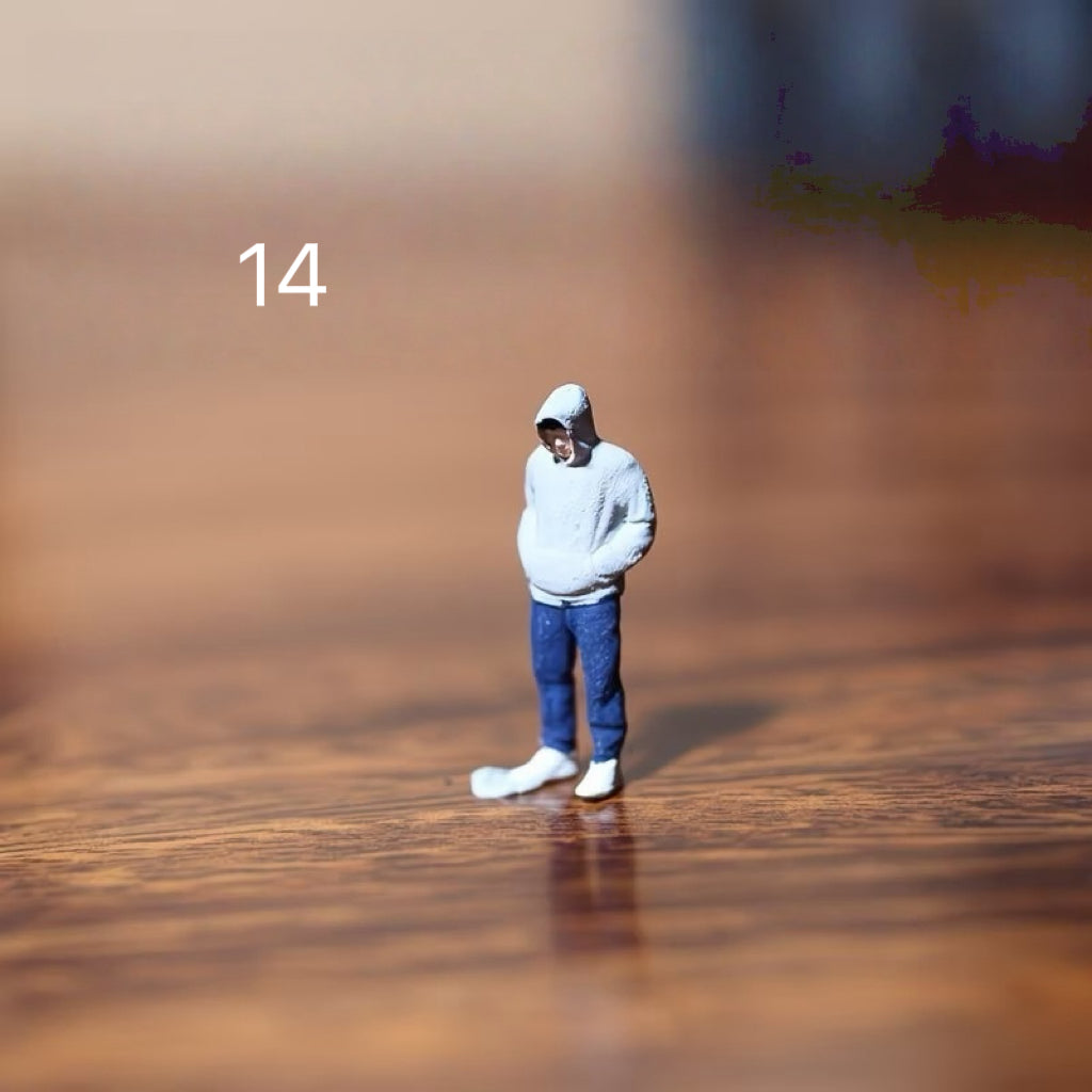 1:64 Scale Resin Figure Model Miniature People Set Diorama Accessories for Diecast Car Display