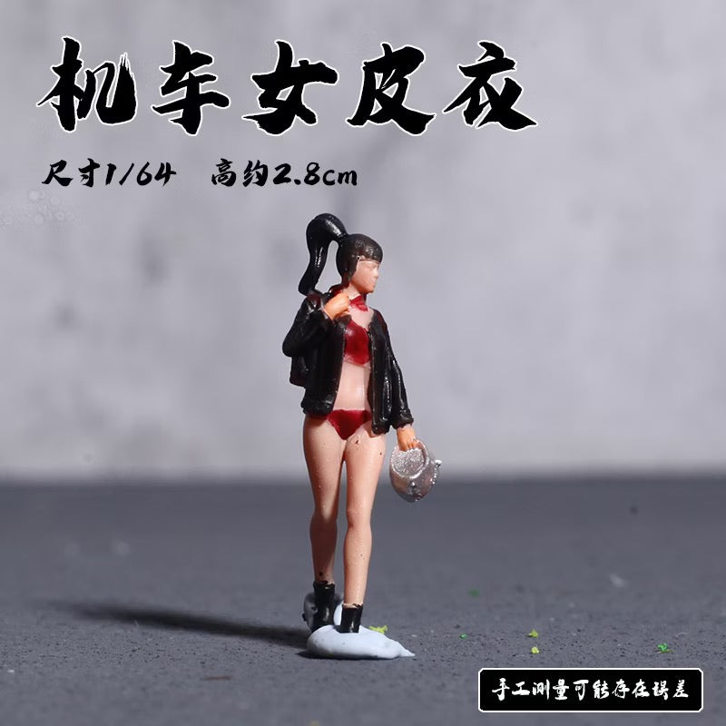1:64 Scale Mini Mechanic & Car Wash Worker Figure, Diecast Model Diorama Accessory, Scene Decoration