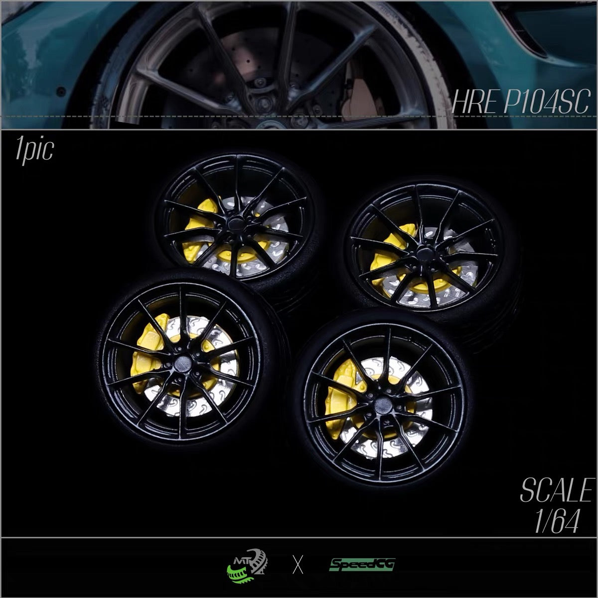 1:64 HRE P104SC Static Wheel Set – Resin Wheels  10mm for Diecast Model Cars