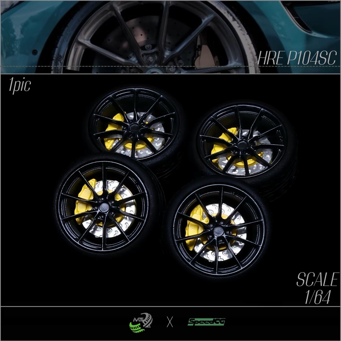 1:64 HRE P104SC Static Wheel Set – Resin Wheels  10mm for Diecast Model Cars