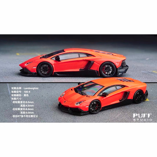 Puff Studio 1:64 Lamborghini LP720 Wheels | Front 8.5mm Rear 8.8mm Axle Aggressive Stance Diecast Custom Wheels