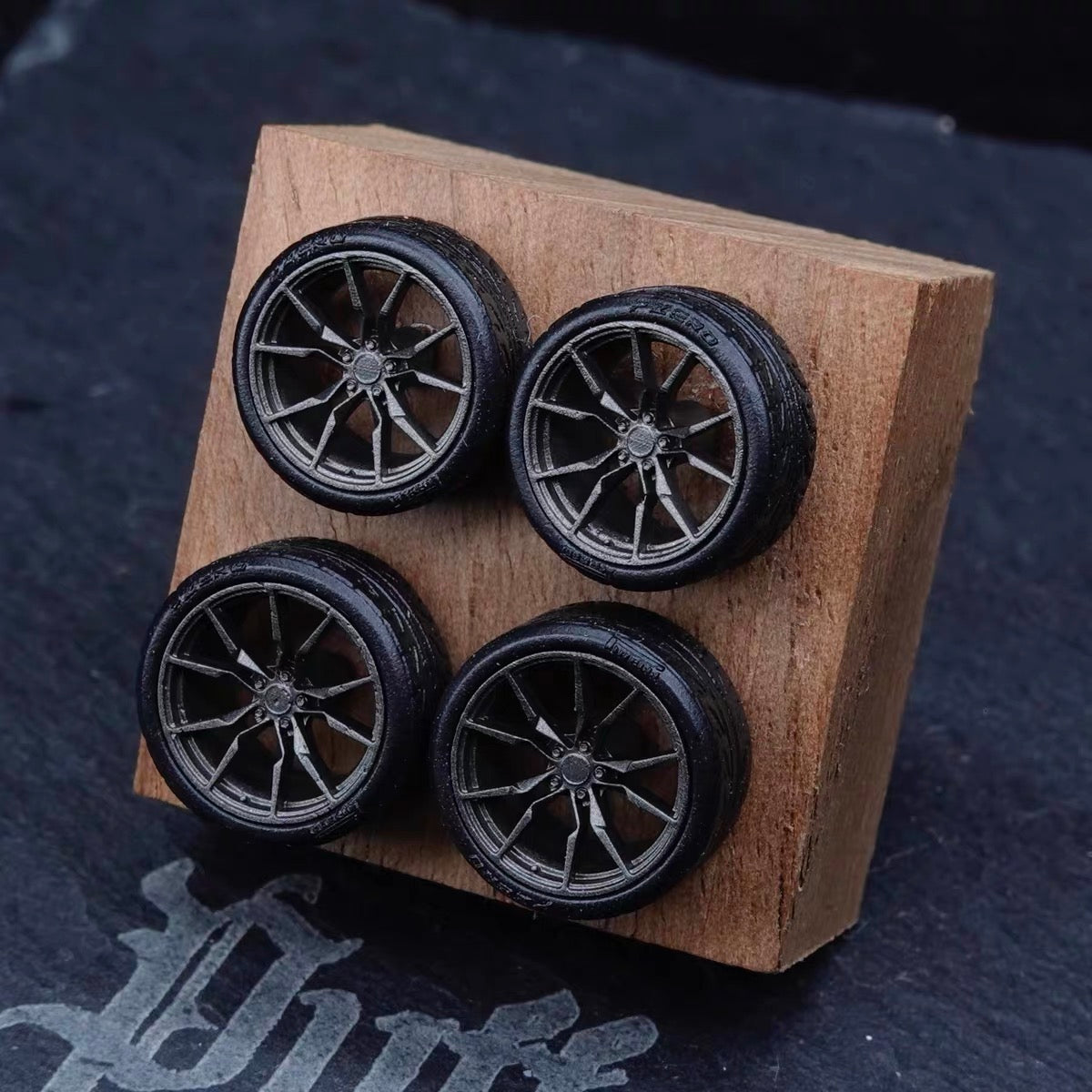 Puff Studio 1:64 Lamborghini LP720 Wheels | Front 8.5mm Rear 8.8mm Axle Aggressive Stance Diecast Custom Wheels