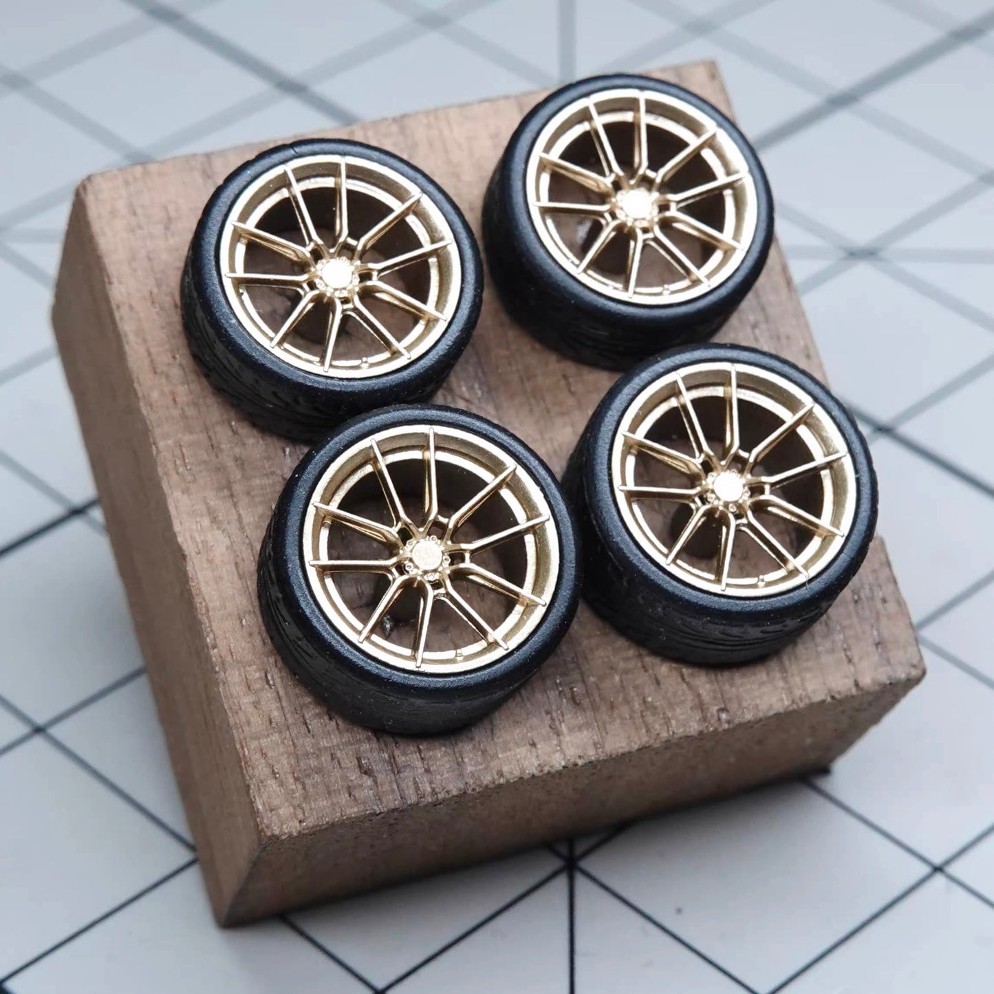 Puff Studio 1:64 Vossen NF9 Wheels | Front 8.5mm Rear 8.8mm Axle OEM Style Aggressive Stance Diecast Custom Wheels