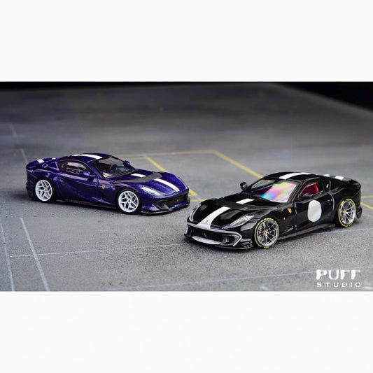 Puff Studio 1:64 Ferrari 812 Wheels | Front 8.5mm Rear 8.8mm Axle OEM Style Aggressive Stance Diecast Custom Wheels
