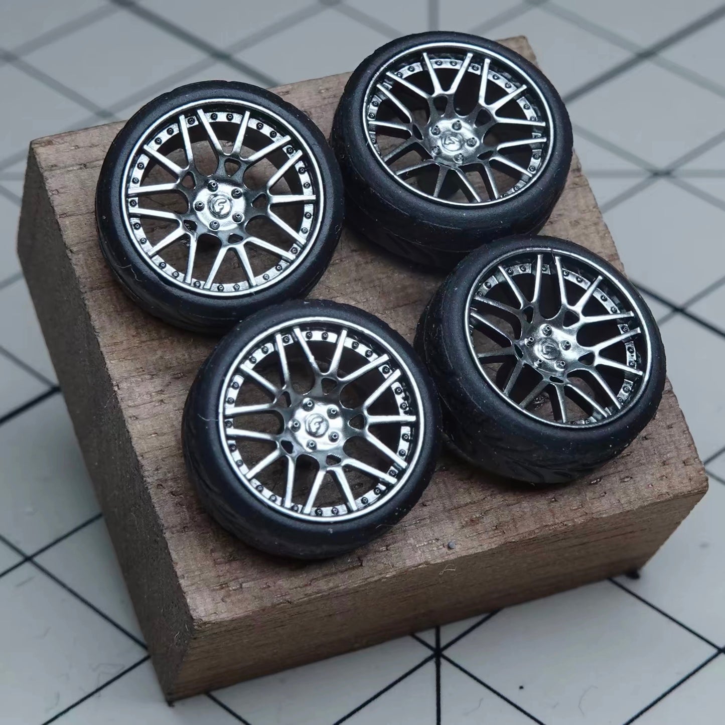 Puff Studio 1:64 Forgiato Maglia Wheels 9.2mm Axle | Need for Speed Mustang Replica Aggressive Stance Diecast Custom Wheel Set