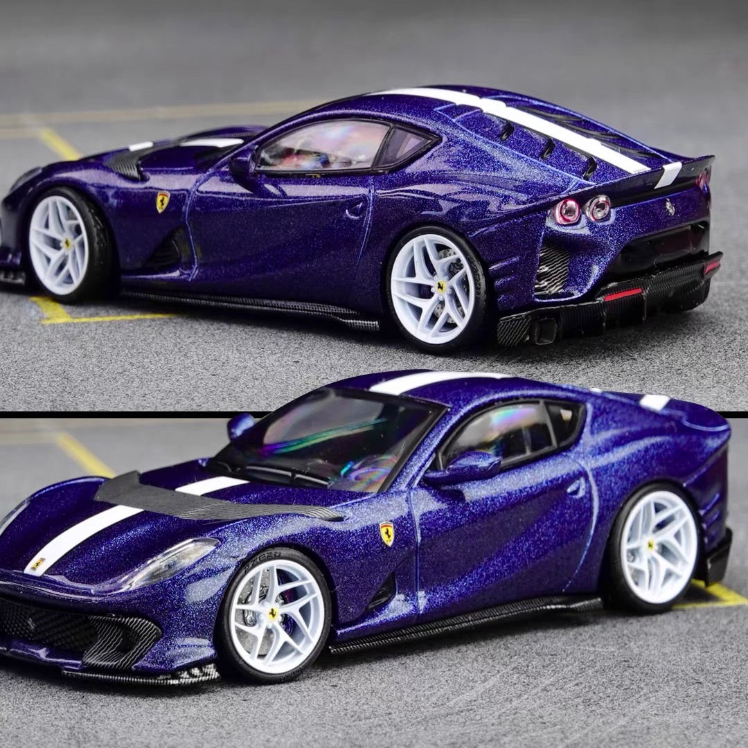 Puff Studio 1:64 Ferrari 812 Superfast Wheels | Front 8.5mm Rear 8.8mm Axle OEM Style Aggressive Stance Diecast Custom Wheel Set