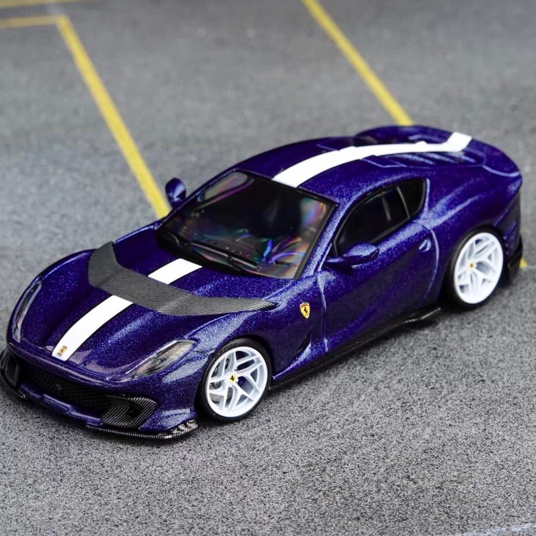 Puff Studio 1:64 Ferrari 812 Superfast Wheels | Front 8.5mm Rear 8.8mm Axle OEM Style Aggressive Stance Diecast Custom Wheel Set