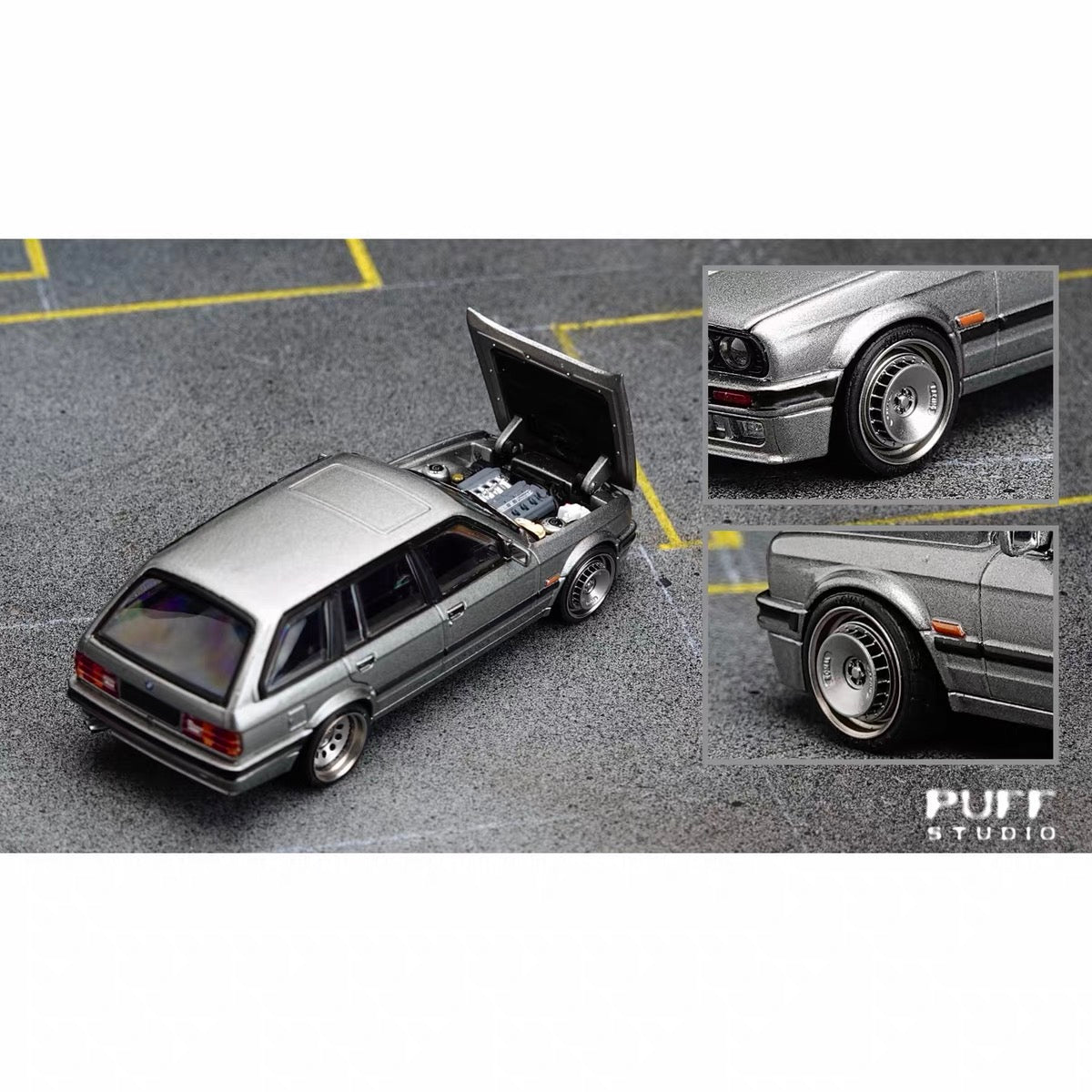 Puff Studio 1:64 Ronal Racing Turbo 7.5mm Axle Wheels | Racing Stance Lightweight Diecast Custom Wheel Set