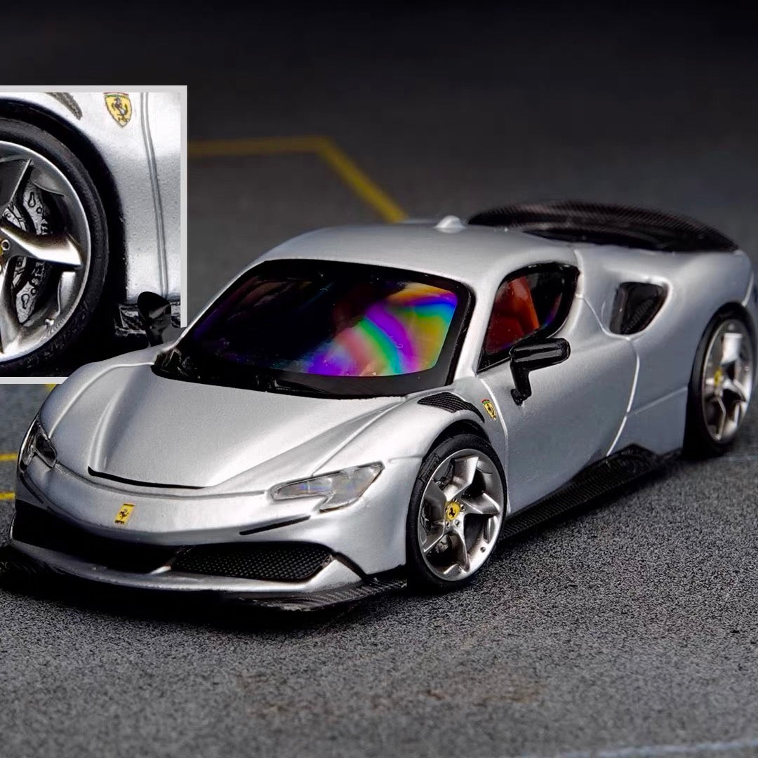 Puff Studio 1:64 Ferrari SF90 XX Wheels | Front 8.5mm Rear 8.8mm Axle OEM Style Aggressive Stance Diecast Custom Wheel Set