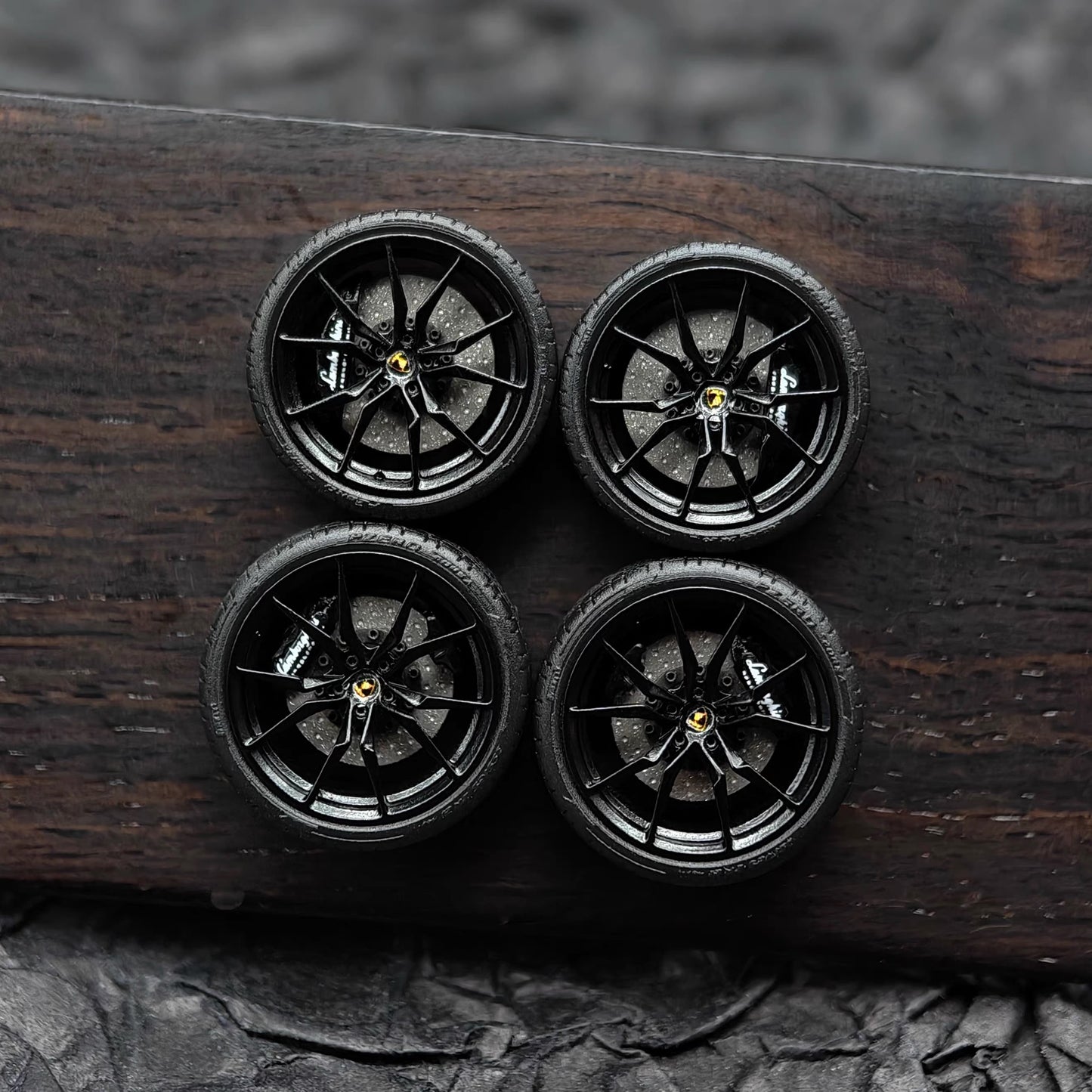 1:64 DD MODEL Rolling Wheels with Bearings - Factory Stock Rims for Custom LP720 LP740 Diecast Car