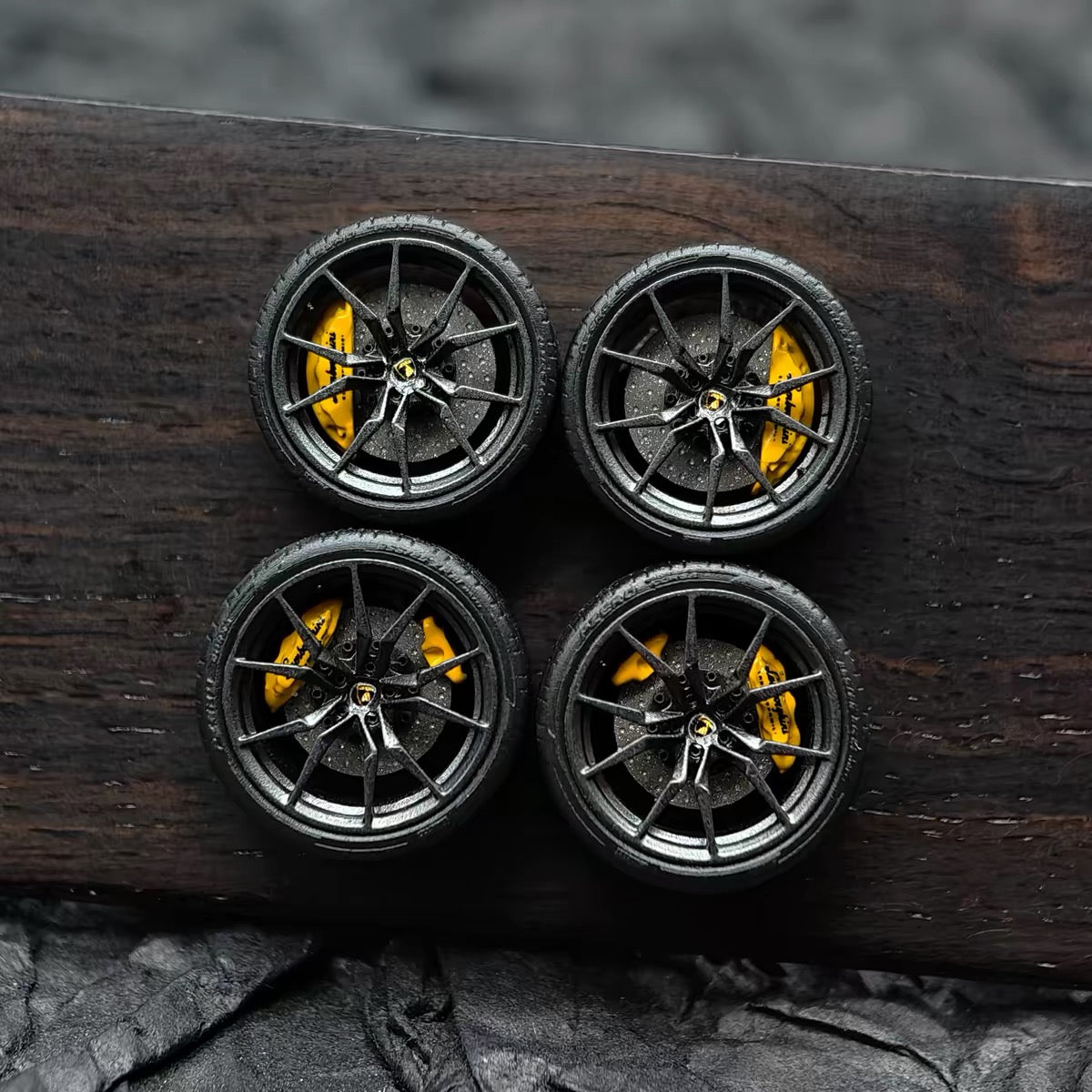 1:64 DD MODEL Rolling Wheels with Bearings - Factory Stock Rims for Custom LP720 LP740 Diecast Car