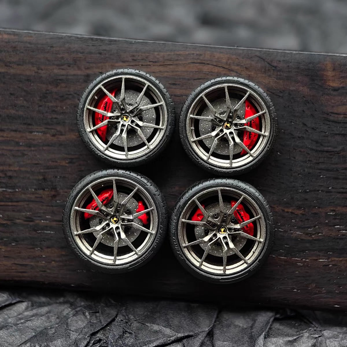 1:64 DD MODEL Rolling Wheels with Bearings - Factory Stock Rims for Custom LP720 LP740 Diecast Car