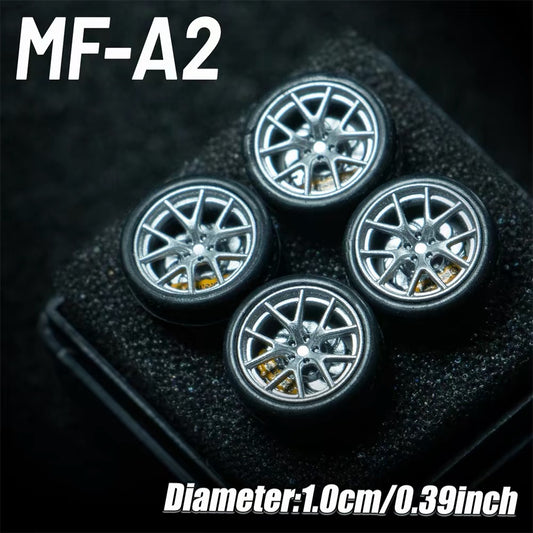 1:64 MF Bearing Wheels 10mm with Tires – Smooth Rolling Custom Wheel Set for Diecast Model Cars
