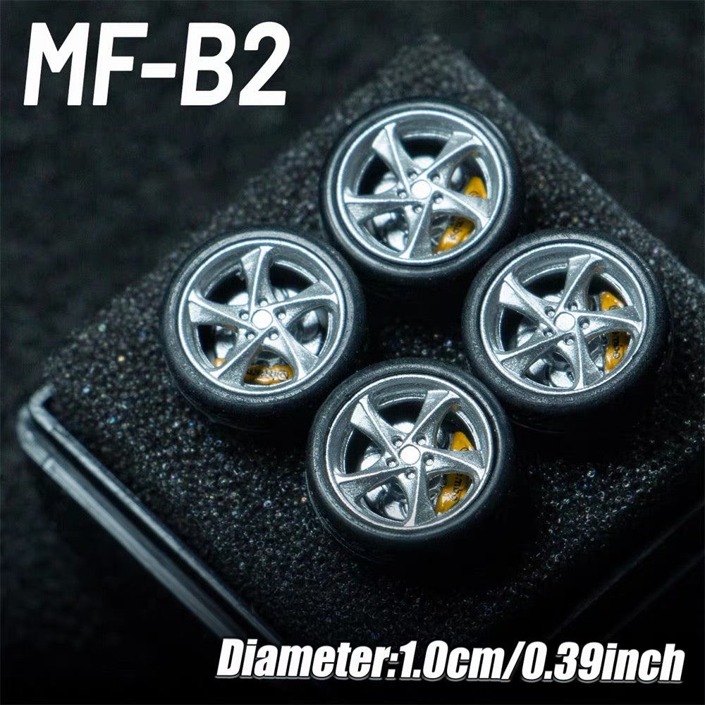 1:64 MF Bearing Wheels 10mm with Tires – Smooth Rolling Custom Wheel Set for Diecast Model Cars