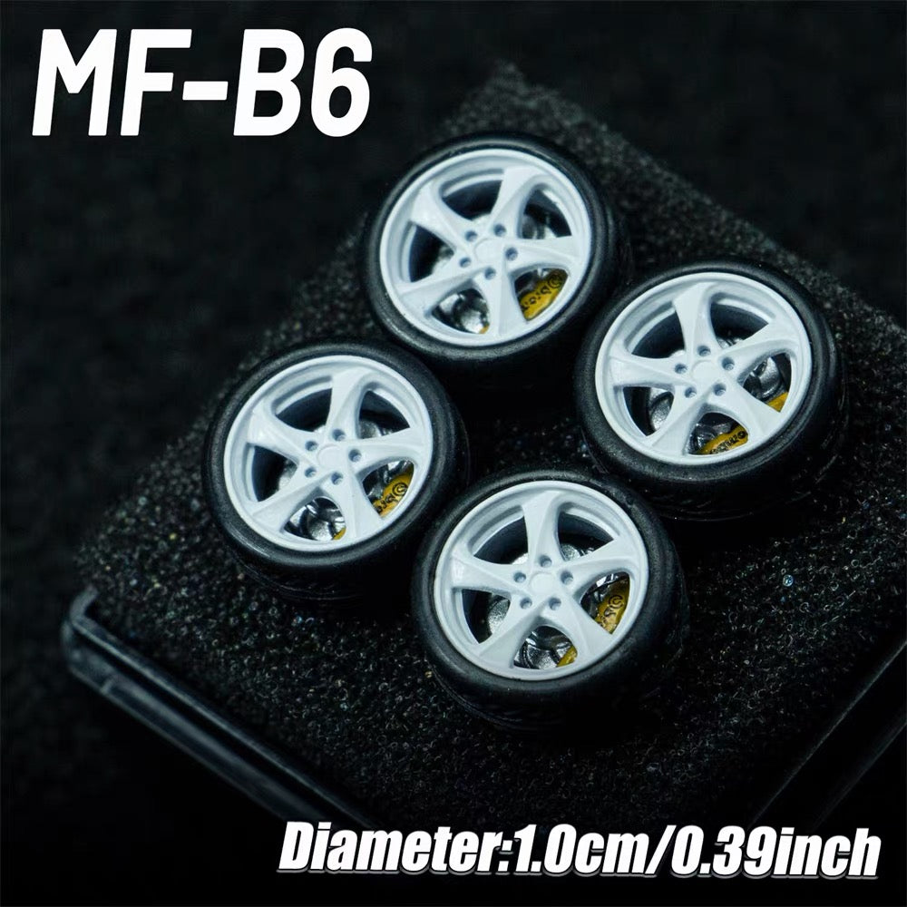 1:64 MF Bearing Wheels 10mm with Tires – Smooth Rolling Custom Wheel Set for Diecast Model Cars