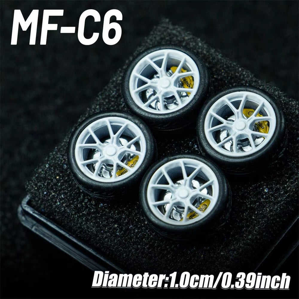 1:64 MF Bearing Wheels 10mm with Tires – Smooth Rolling Custom Wheel Set for Diecast Model Cars