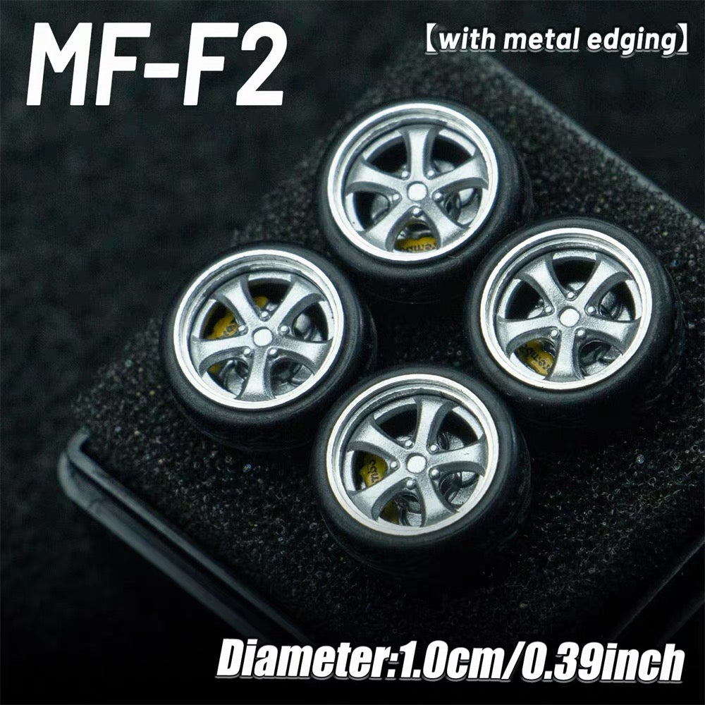 1:64 MF Bearing Wheels 10mm with Tires – Smooth Rolling Custom Wheel Set for Diecast Model Cars