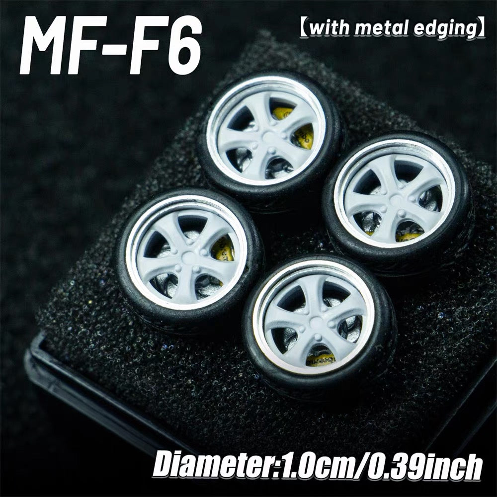 1:64 MF Bearing Wheels 10mm with Tires – Smooth Rolling Custom Wheel Set for Diecast Model Cars