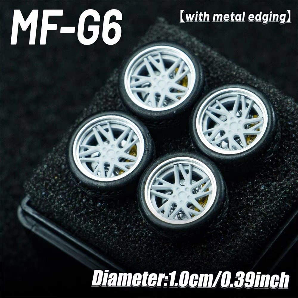 1:64 MF Bearing Wheels 10mm with Tires – Smooth Rolling Custom Wheel Set for Diecast Model Cars