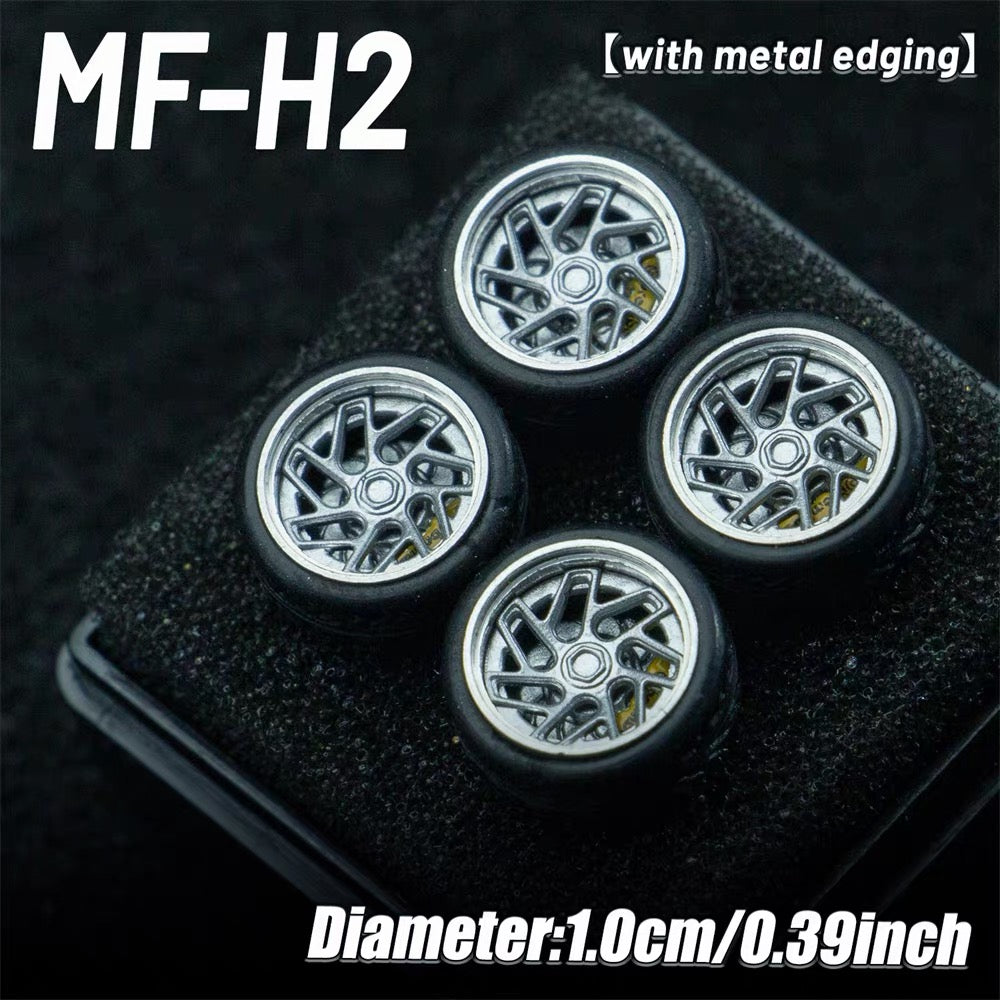 1:64 MF Bearing Wheels 10mm with Tires – Smooth Rolling Custom Wheel Set for Diecast Model Cars