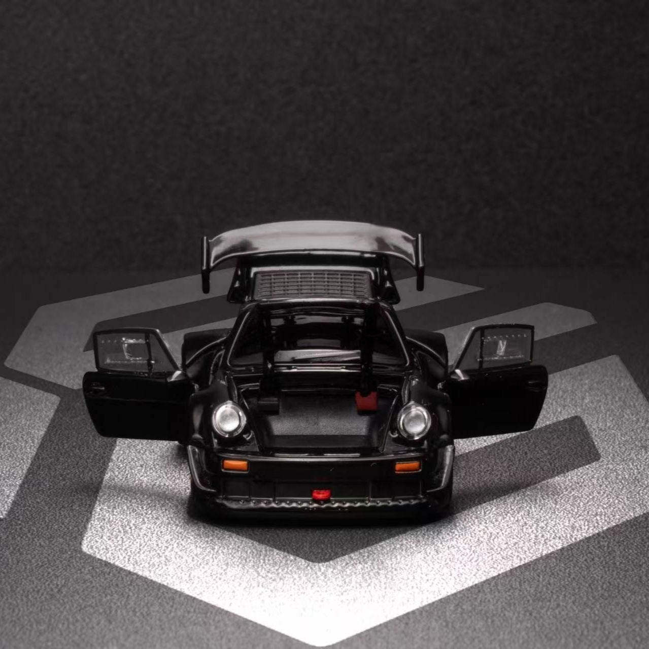 FG 1:64 Porsche RWB 930 Diecast Model Car Full Opening Black Collectible Display Model
