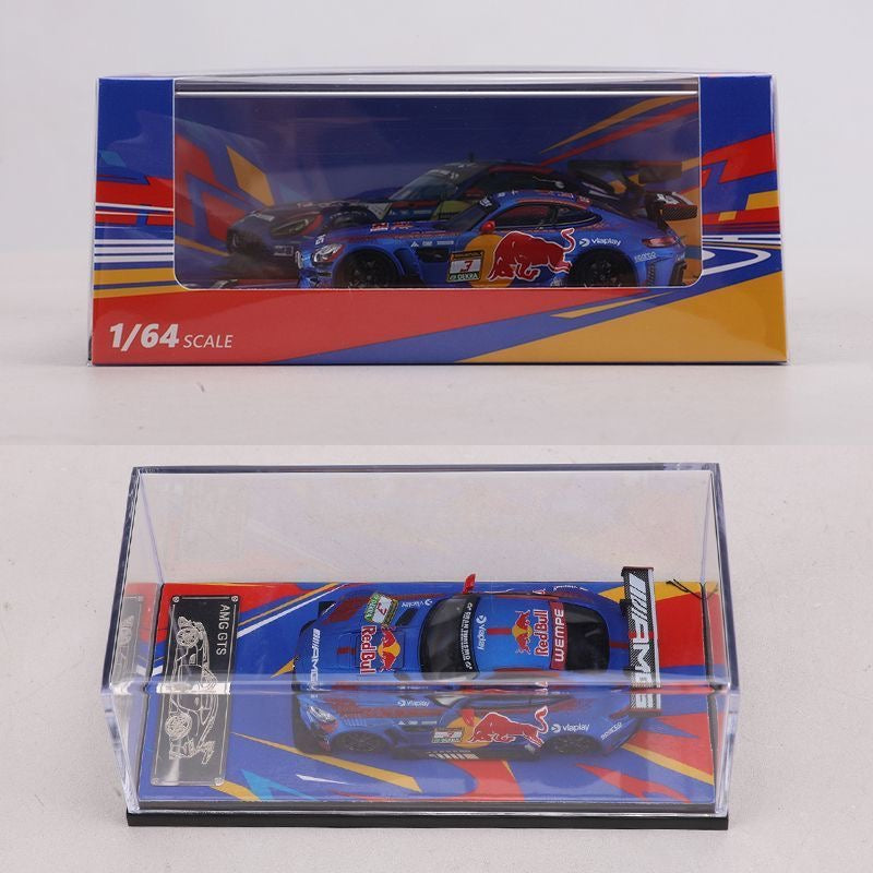 RM 1:64 Mercedes-AMG GT S Racing Car Diecast Model Red Bull Inspired Livery Metal Collectible Model Car