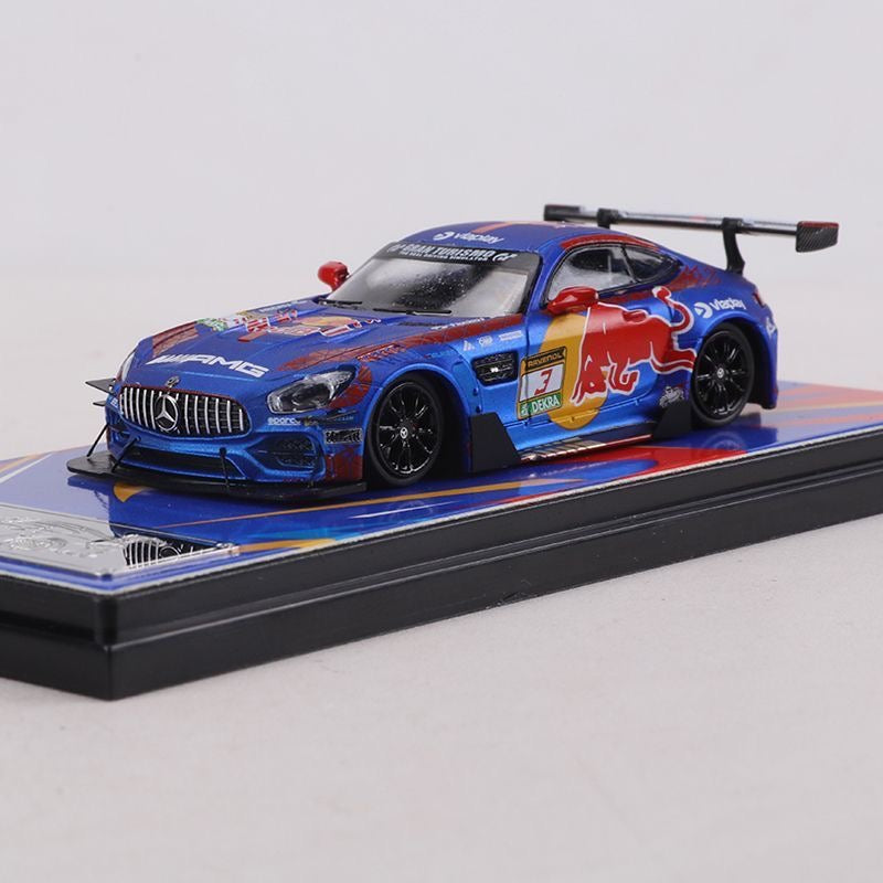 RM 1:64 Mercedes-AMG GT S Racing Car Diecast Model Red Bull Inspired Livery Metal Collectible Model Car
