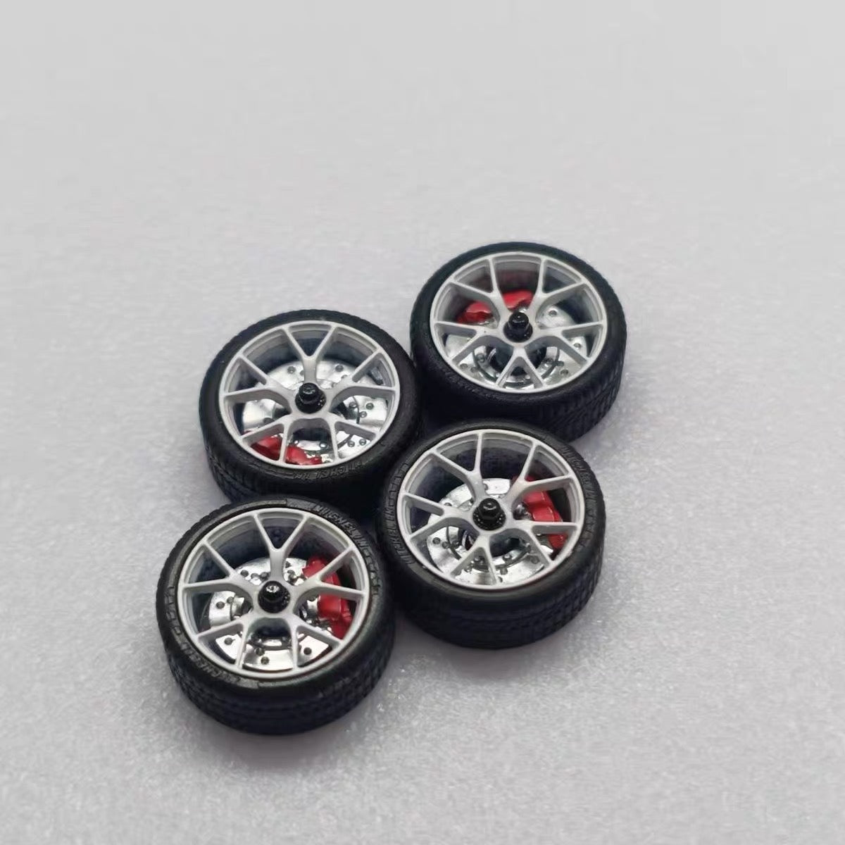 1:64 Static Resin Wheel Set 10.5mm | Custom Wheels with Rubber Tires for Diecast Model Cars