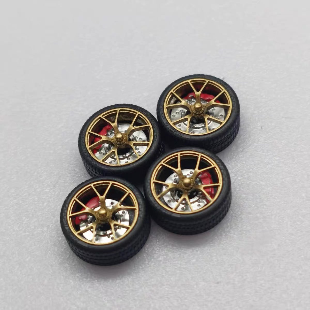 1:64 Static Resin Wheel Set 10.5mm | Custom Wheels with Rubber Tires for Diecast Model Cars
