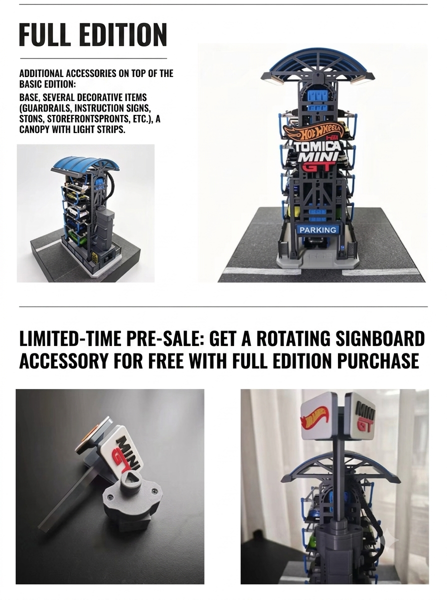 1:64 Scale Electric Rotating Parking Lot & Diorama Display Garage V2.0
