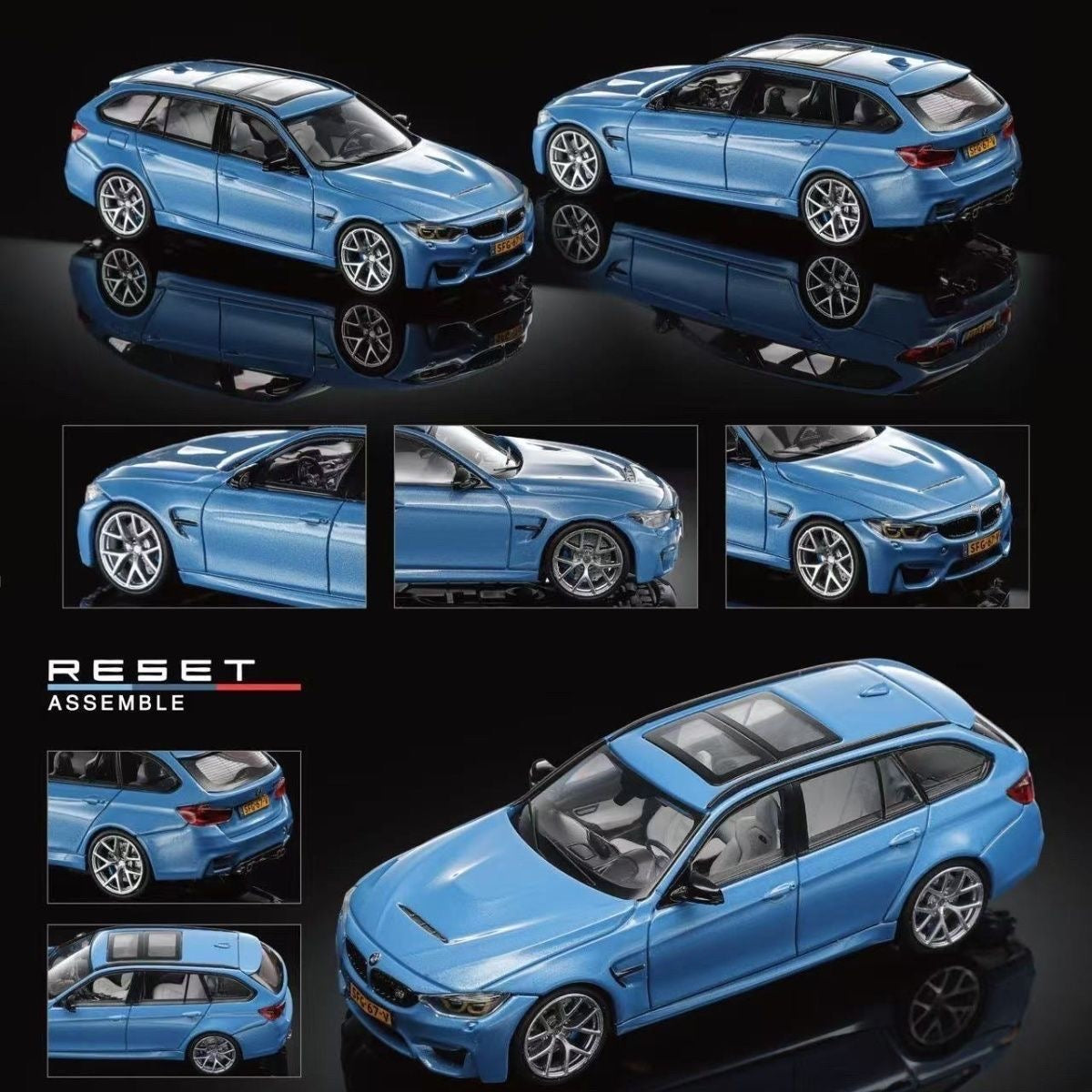 【In Stock】Mortal 1:64 BMW F81 M3 CS Touring Diecast Model Car – Blue / White – Premium Collectible Display Model