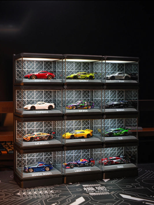 Pre-Order | Ships Within 30 Days | 1:64 Modular Magnetic Display Case for Diecast Model Cars | Stackable Dustproof Showcase