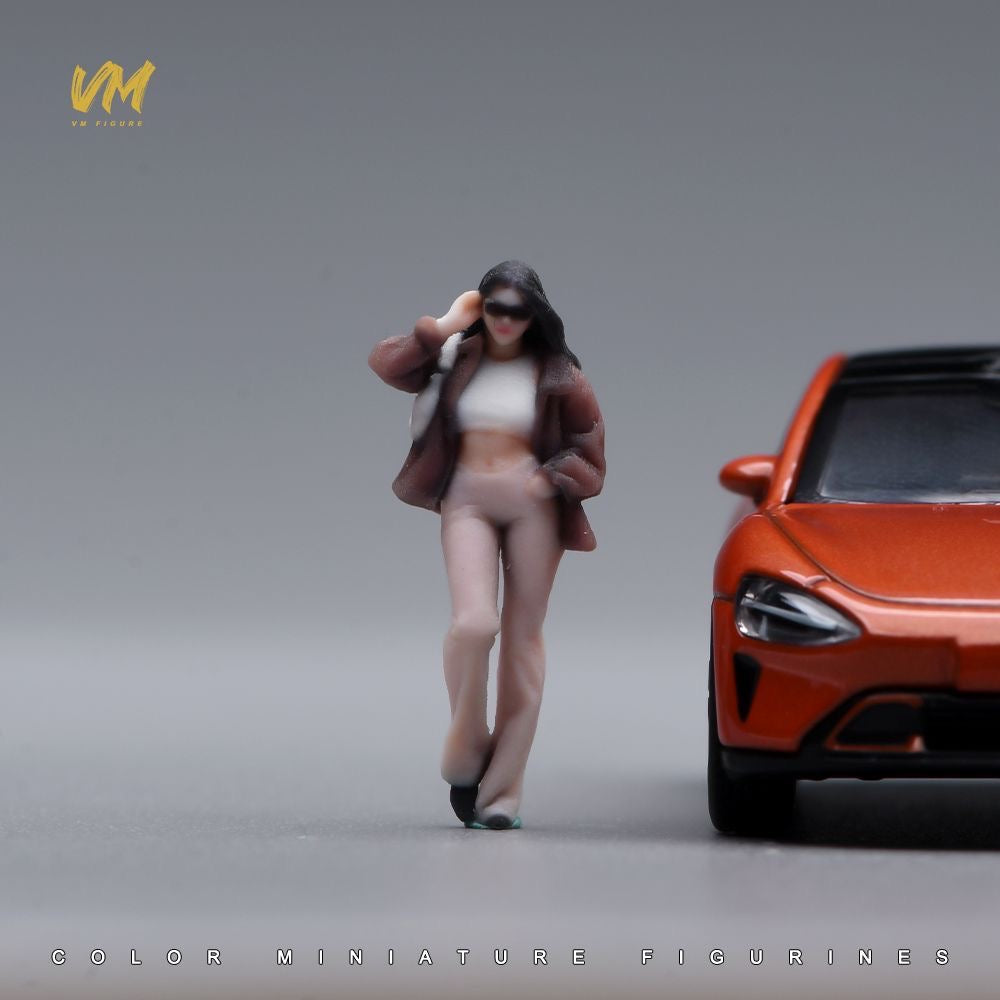 1:64 Stylish Female Figure with Sunglasses | 3D Printed Miniature Diorama Figure for Diecast Model Cars