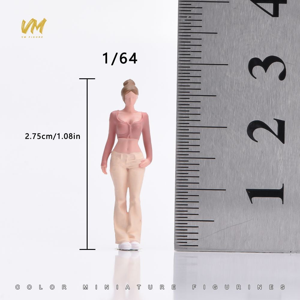 1:64 Urban Fashion Female Figure | Hand-Painted Miniature Diorama Figure for Diecast Model Cars