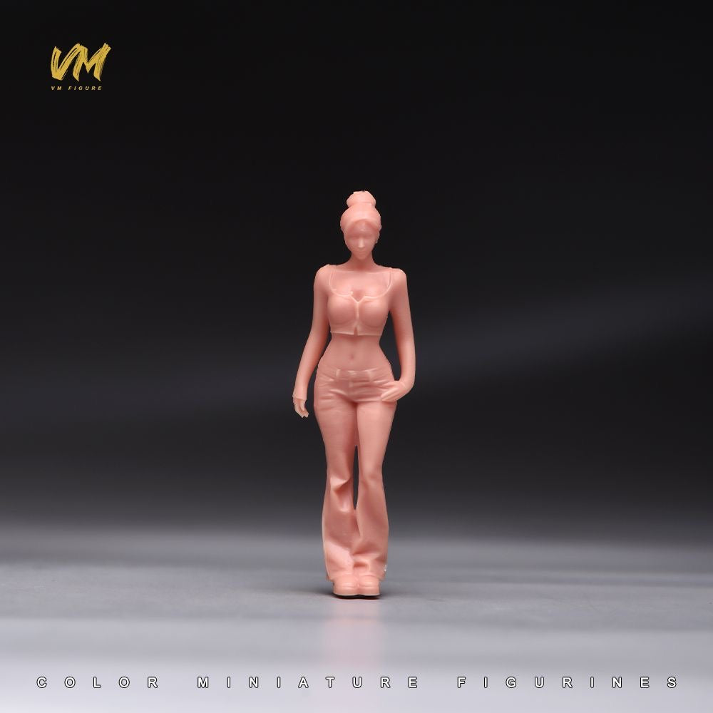 1:64 Urban Fashion Female Figure | Hand-Painted Miniature Diorama Figure for Diecast Model Cars