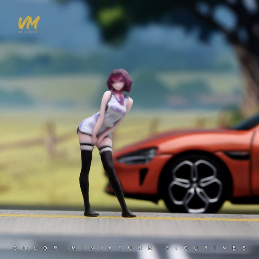 1:64 Basketball Jersey Girl Figure | Full-Color 3D Printed Miniature Diorama Figure for Diecast Model Cars